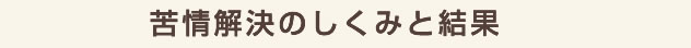 苦情解決のしくみと結果